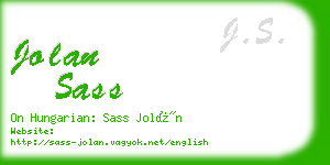 jolan sass business card